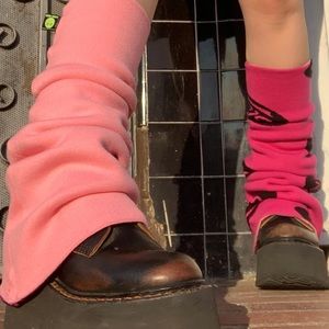 tunnel vision leg warmers in pink XL - 4X - reversible, brand new, plus size